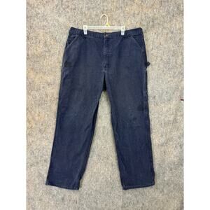 Carhartt Original Fit Dungaree Men 42X34 Blue B11 MDT Carpenter Pants Grunge